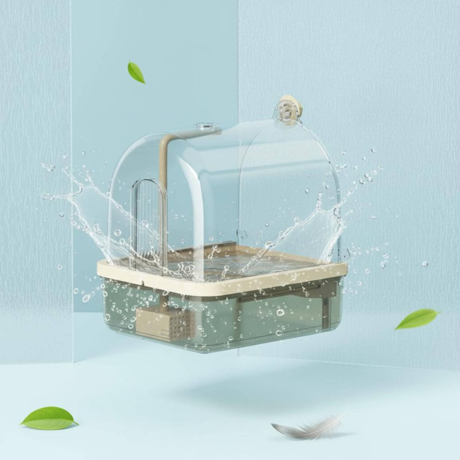 Pet Supplies Usa - Automatisches Vogelbad mit Drahtlosem Sensor, Papageien-Badewanne,