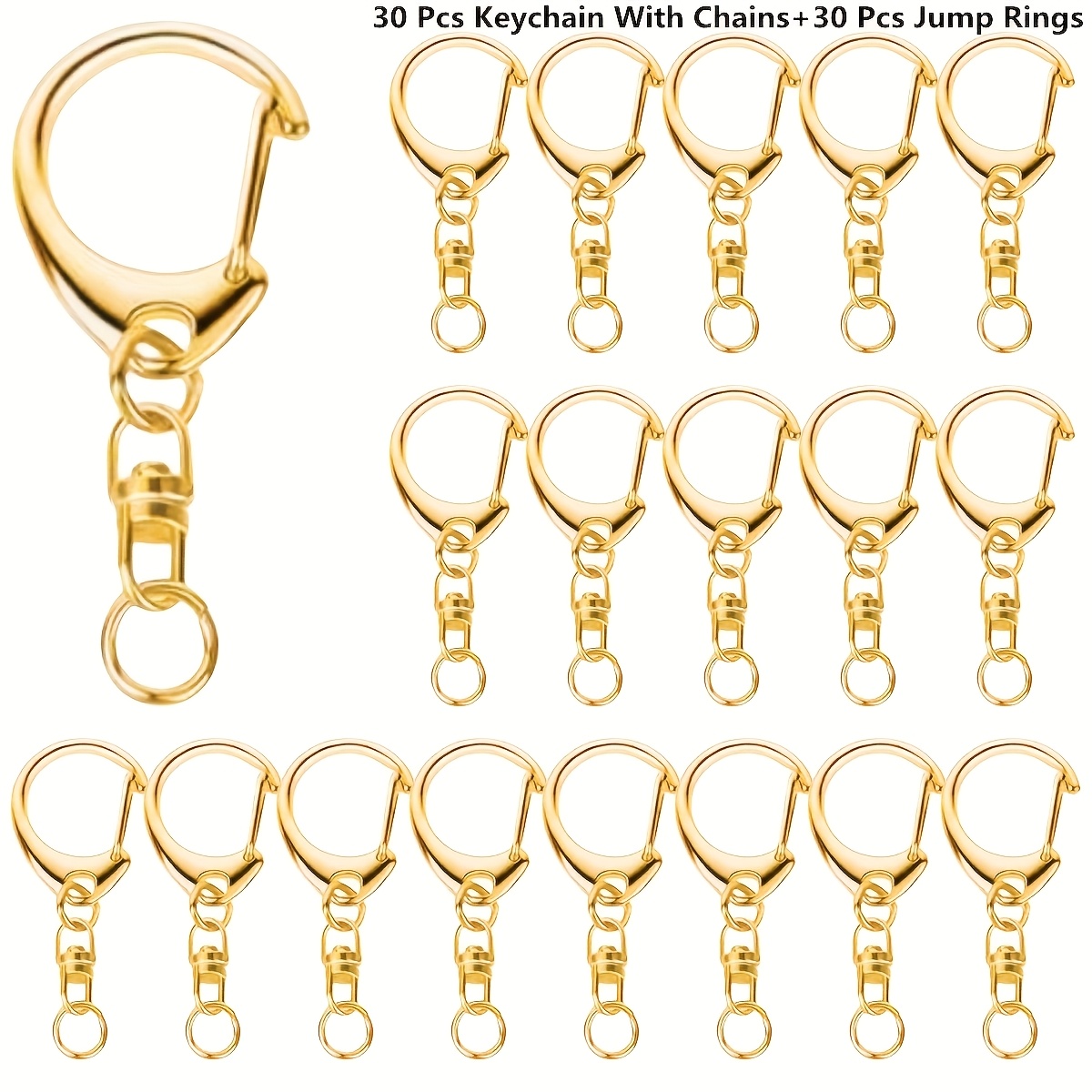 Pet Supplies Usa - 60 Stück Goldene Schlüsselanhänger mit Karabinerhaken,