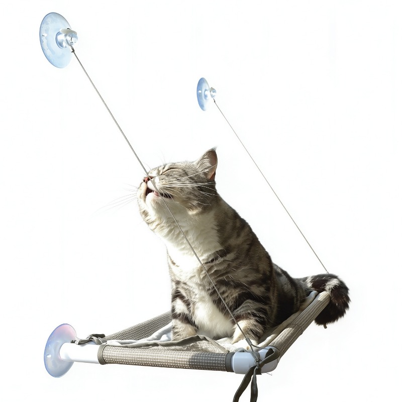 Cat Window Perch - Stark haftende Katzen-Fensterhängematte, atmungsaktive Netzliege für